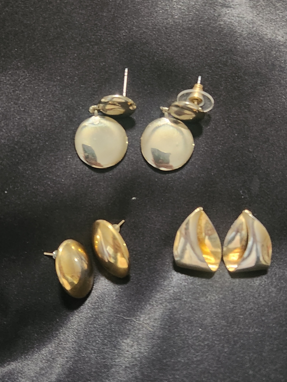 Gold-Tone Women's Stud Earrings Set - Elegant Everyday Jewelry